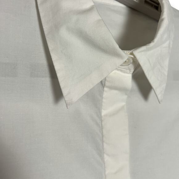 The Row White Puff Sleeved Button Up Shirt SIZE 4 White Cotton Relaxed Fit USA - Picture 4 of 16